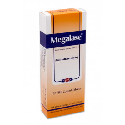 MEGALASE ANTI-INFLAMMATORY ( ALPHA AMYLASE 3000 CEIPU ) 30 FILM-COATED TABLETS